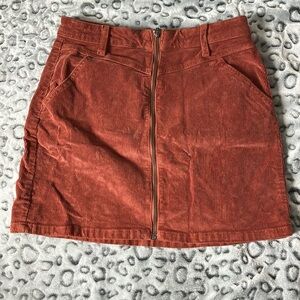 Burnt orange corduroy skirt